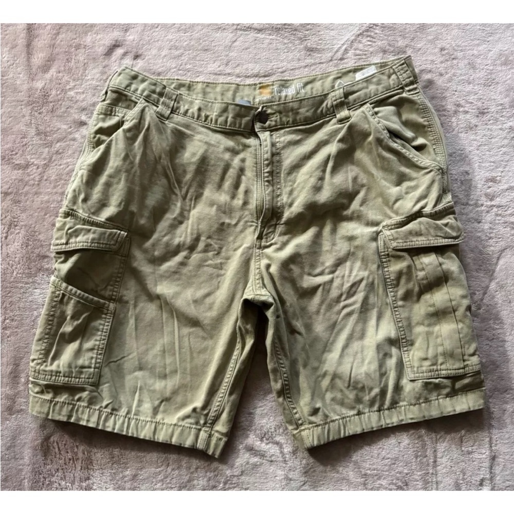 Carhartt‎ Cargo Mens Shorts Brown Canvas Relaxed Fit Pockets Work Sz 40